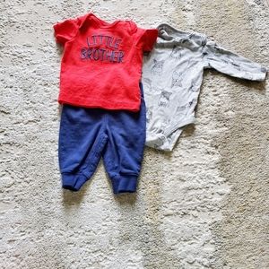 3/$25 Carters Little Brother 0-3 Months Bundle